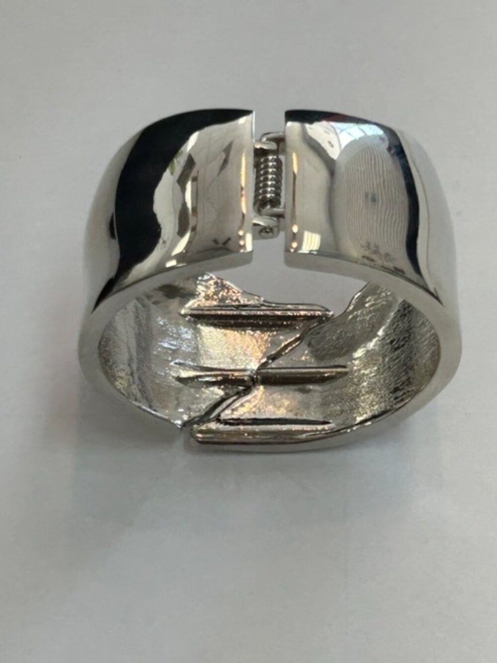 Silver Rhinestone Bangle Bracelet - Picture 4 of 4
